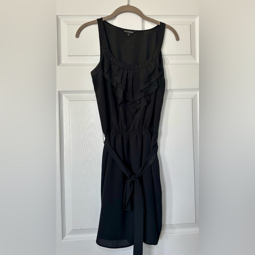 Black Ruffled Sleeveless Dress